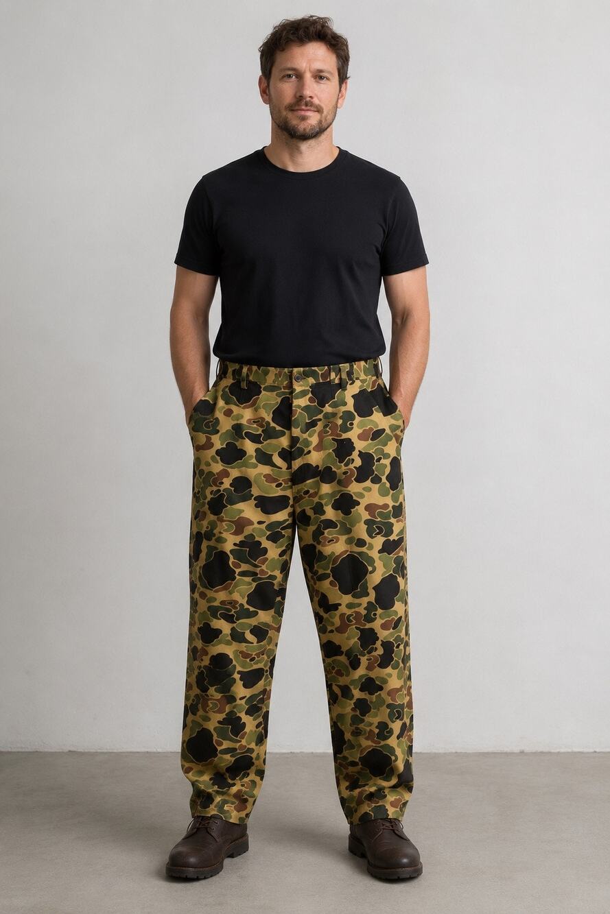 Vintage 60s 70s Saftbak Duck Hunter Camo Pants Cotton Hunting XL 46x30